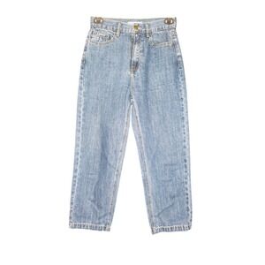 MOD REF Womens High Rise Straight Leg Light Wash Denim Jeans Cropped Size M